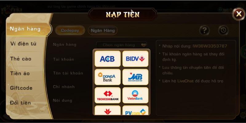 Những Phương Thức Nạp Tiền iWin68 Phổ Biến Nhất