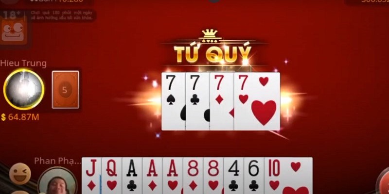 Tứ quý là một trong những bộ bài quyền lực có thể hạ gục heo đỏ dễ dàng